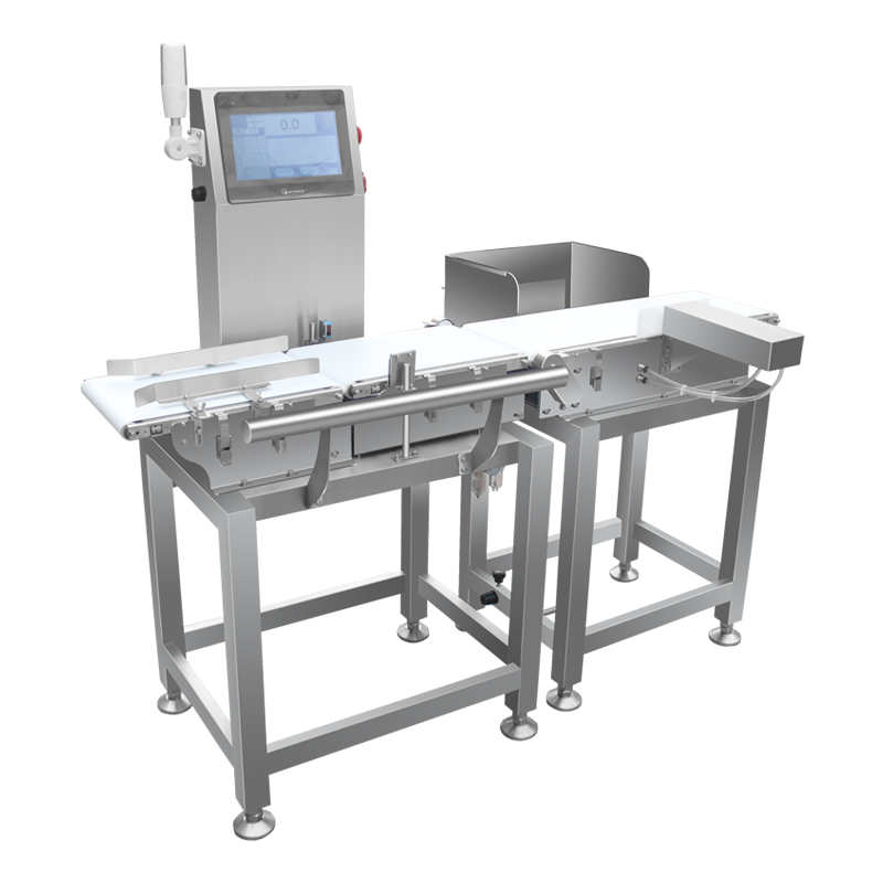 في خط checkweigher للبضائع المعبأة