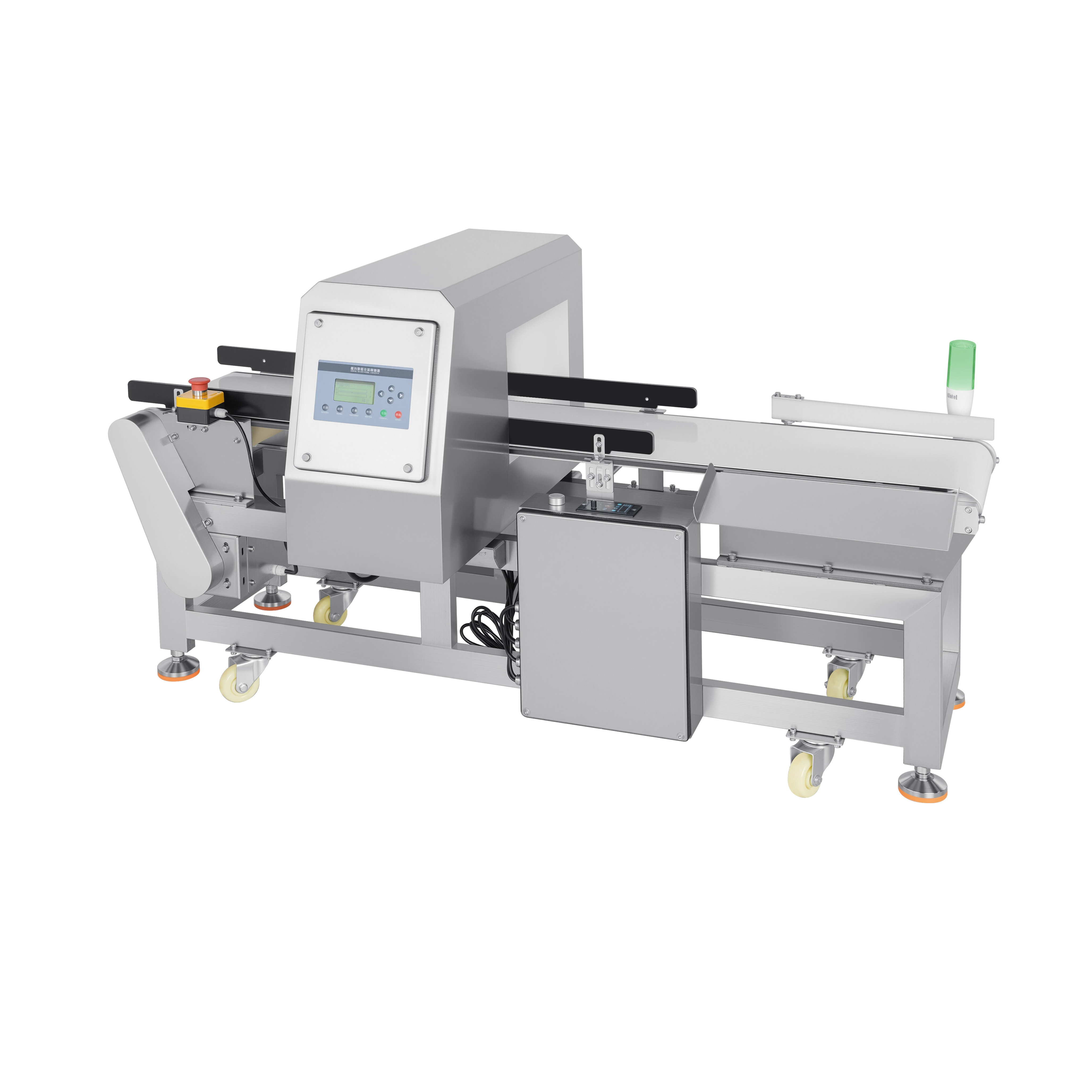 كاشف المعادن مع ذراع الدفع للرفض للتغليف الصغير 