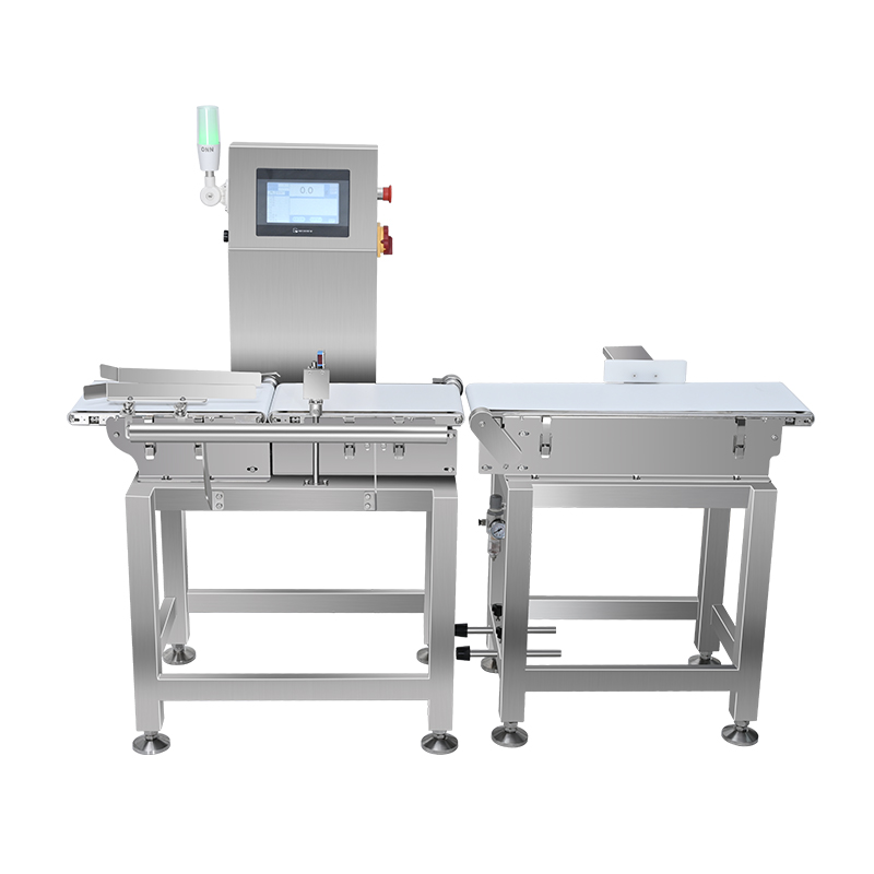 في خط checkweigher للبضائع المعبأة