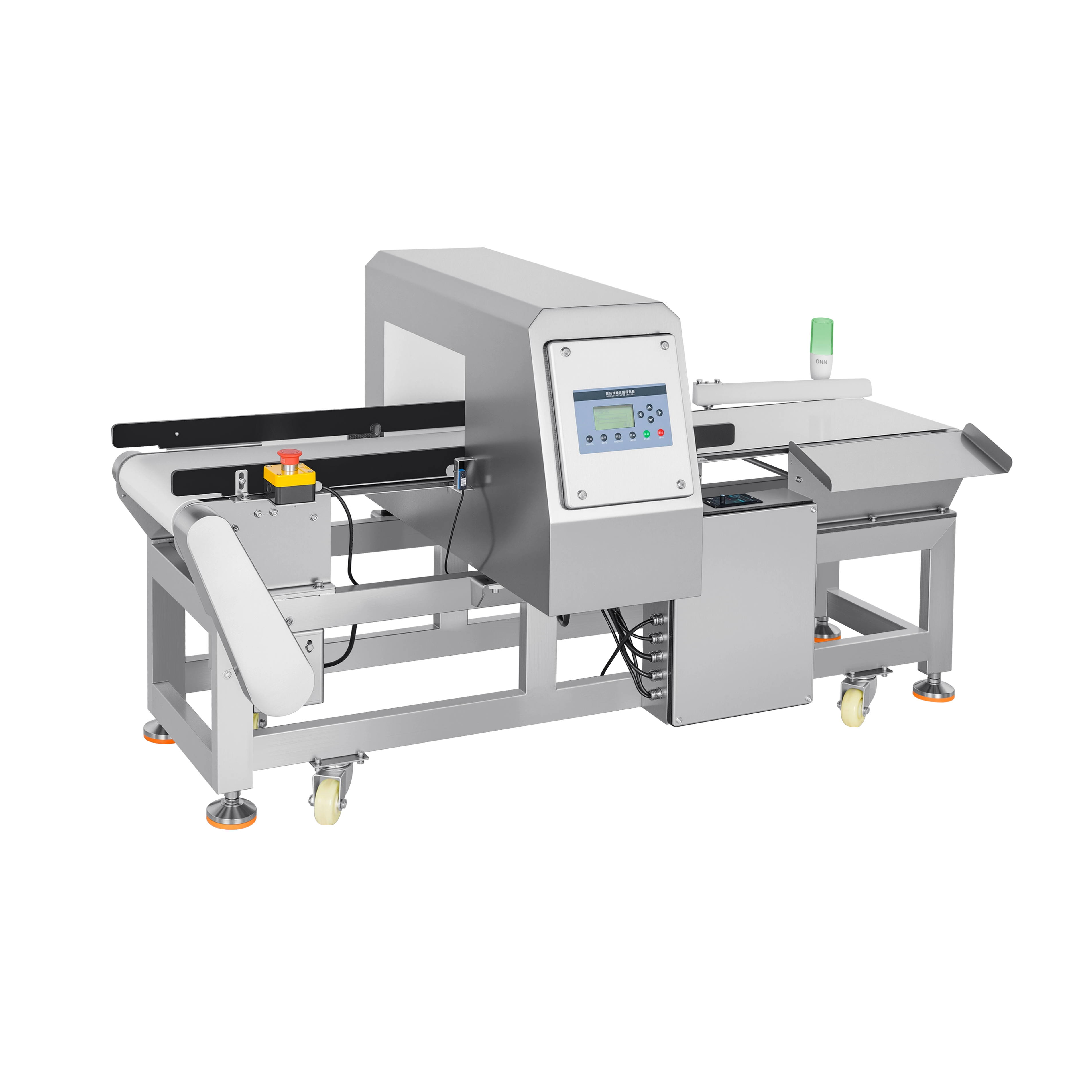 كاشف المعادن مع ذراع الدفع للرفض للتغليف الصغير 